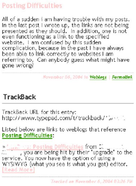 Usage of trackback .